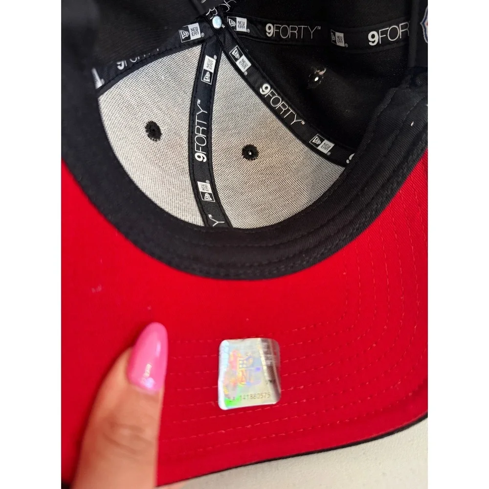 New Era Atlanta Falcons NFL 9FORTY Adjustable Hat Black Red Cap One Size